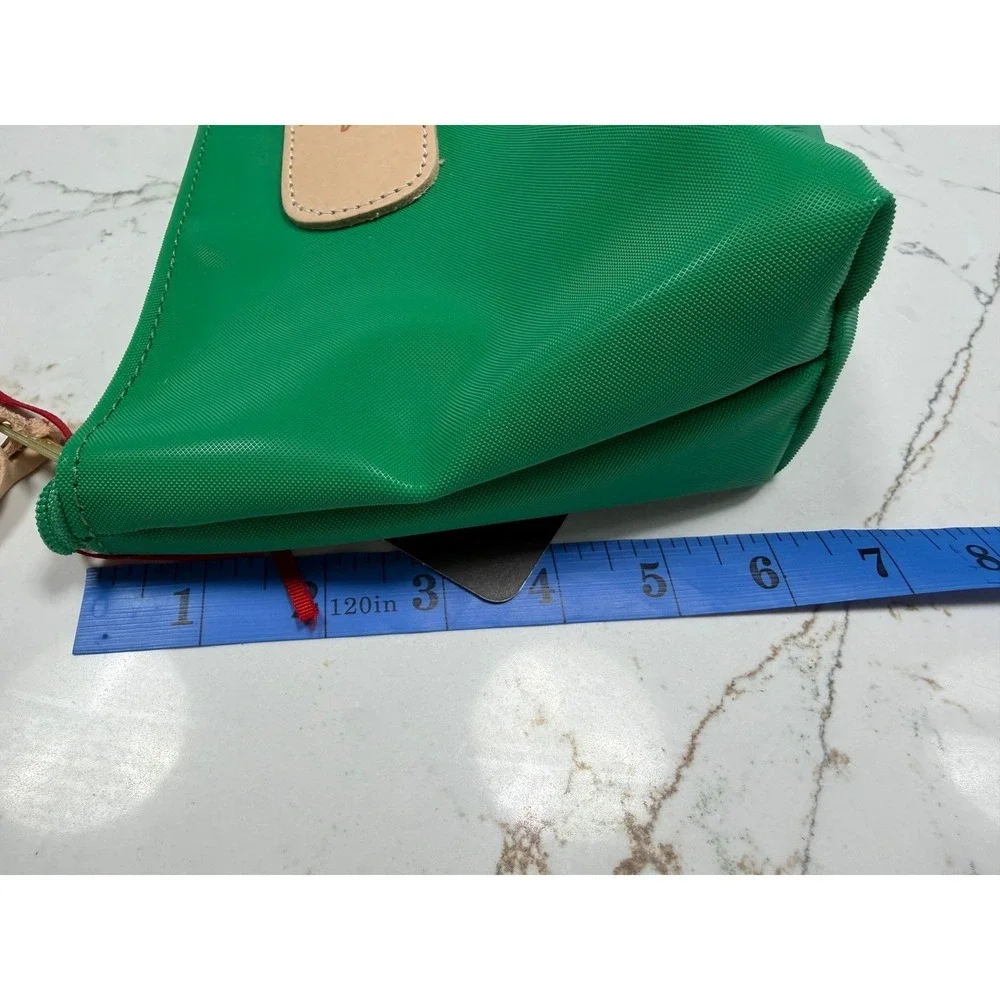 Jon Hart Grande Green Texas Leather Patch Cosmetic Bag Pouch - Picture 7 of 8